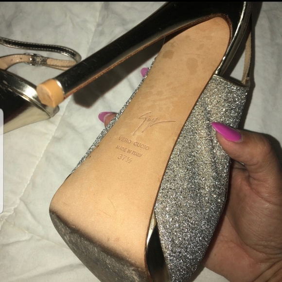 Giuseppe Zanotti Peep Toe Sparkle Pumps - Picture 4 of 15